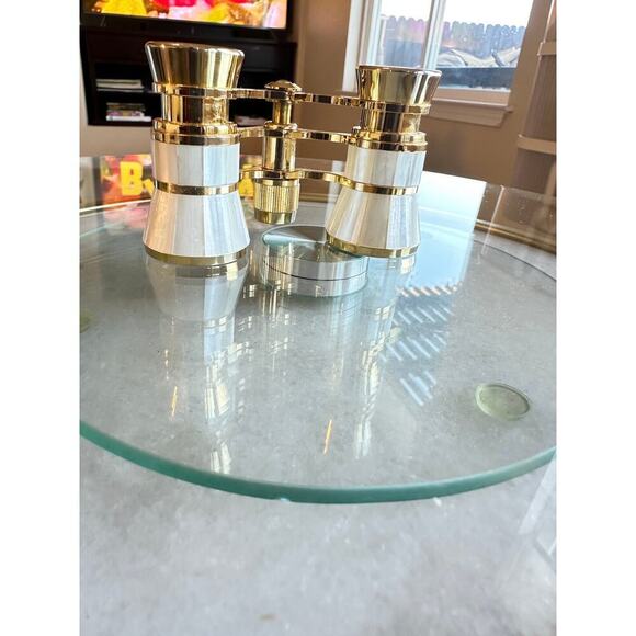 Vintage Tasco Opera Glasses 3x23 – Gold & Pearl Finish Theater Binocular - Picture 1 of 6